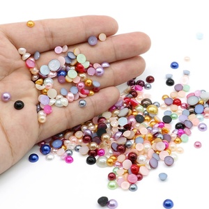 Wholesale Shiny Unique ABS Craft Half Pearl Flatback <strong>Beads</strong> for Jewellery Making - Product Image 1