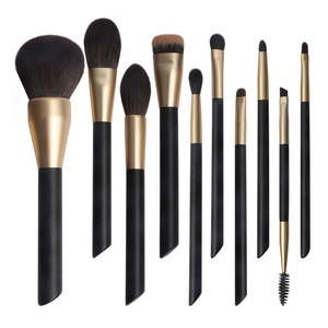 Juego de 10 Brochas de Maquillaje Negras de Alta Calidad para Aplicación de Sombra de Ojos y Rostro, <span class=keywords><strong>Precio</strong></span> al por Mayor DIAS, MOQ Bajo, Marca Privada - Product Image 1