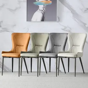 İskandinav lüks yemek sandalyesi ev modern minimalist makyaj sandalye dışkı deri sandalye