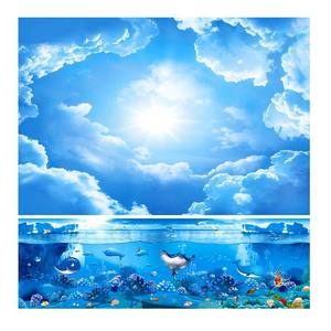 Fond d'écran 3D du monde sous-marin Ktv Bar Hotel Thème Fond d'écran Chambre d'enfant Piscine <span class=keywords><strong>Aquarium</strong></span> Océan <span class=keywords><strong>Mural</strong></span> - Product Image 3