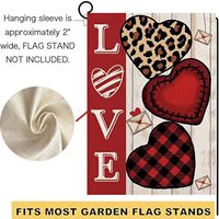 Drapeau de jardin romantique pour la Saint-Valentin, motif cœur d'amour saisonnier, double face, 12x18 pouces, en toile de jute, pour cour extérieure