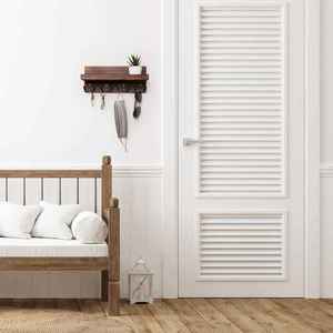 Ahşap duvar posta tutucu anahtar kanca anahtar organizatör raf depolama koridor mutfak çiftlik dekor içerir sabit raf - Product Image 2