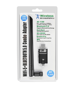 Adaptador USB <span class=keywords><strong>3.0</strong></span> WiFi <span class=keywords><strong>Bluetooth</strong></span> 2 en 1, Receptor de Tarjeta de Red Inalámbrica de Doble Banda de 1300 Mbps, Mini <span class=keywords><strong>Dongle</strong></span> WiFi de 1200M para PC Portátil - Product Image 6