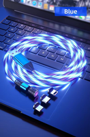 Câble de charge USB Type C magnétique lumineux 3-en-1 à charge rapide pour téléphones mobiles