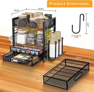 Organizador de Estación de Café Oniya de <span class=keywords><strong>4</strong></span> Niveles con Cajón para Almacenamiento de Cápsulas <span class=keywords><strong>K</strong></span> y Portavasos para Barra de Café en la Encimera - Product Image 3