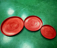 Plateau d'alimentation automatique en plastique de forme ronde pour poussins et poulets de chair, rouge, en promotion
