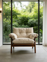 Fauteuil simple en bois massif, idéal pour le salon ou la chambre, un fauteuil simple de style vintage