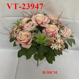 Date 50cm mixte Bush/Bouquet/bouquet soie/tissu/tissu Polyester artificiel GERBARA/Dahlia fleurs X14 fête des mères noël - Product Image 4