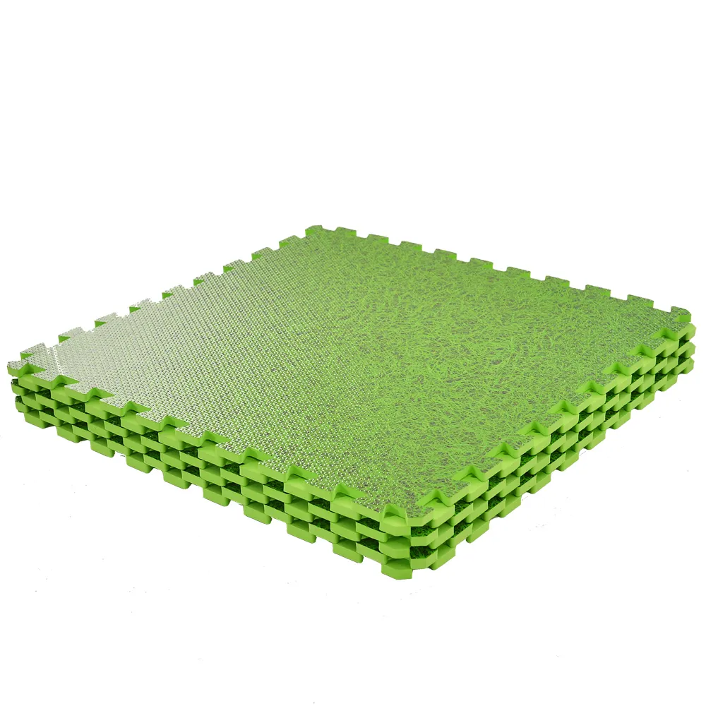 Tapis de bricolage pour gazon vert artificiel, tapis d'exercice remplaçable avec mousse EVa