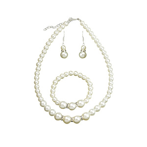 Redondo de agua dulce, collar con colgante de perlas blancas brillantes, cadena de clavícula - Product Image 1