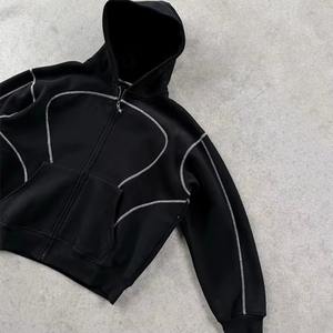 Felpe con cappuccio e tuta da ginnastica ricamati <span class=keywords><strong>Hip</strong></span> <span class=keywords><strong>Hop</strong></span> personalizzati Set di due pezzi per uomo <span class=keywords><strong>felpa</strong></span> dei pesi massimi di Terry francese - Product Image 5