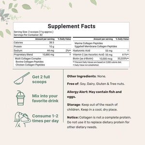 OEM <strong>Hydrolyzed</strong> Collagen <strong>Protein</strong> Powder Instant Powder Vitamin C Antioxidant Non-GMO Dropshipping Adults Men Women Not Pregnant - Product Image 3