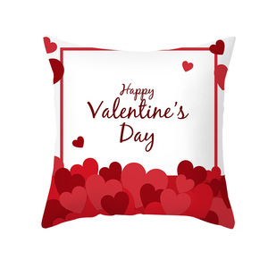 Home Decoration Bedroom Sofa Valentine's Day <strong>Red</strong> Polyester Material <strong>Cushion</strong> <strong>Cover</strong> - Product Image 4