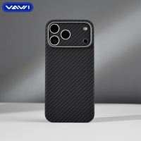 VAWI V-K01 Vente directe usine Coque en fibre d'aramide et fibre de carbone pour iPhone 17 Pro Coque magnétique de luxe pour iPhone et Samsung