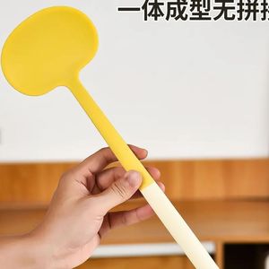 Silicone Stir Fry Spoon <b>Small</b> Yellow White Food Grade Heat Resistant Non Stick Cookware <b>Tool</b> - Product Image 4