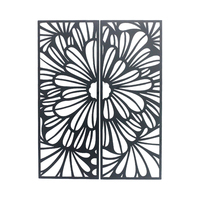 Noir nordique métal fleur feuille mur Art tentures décoration murale fer plaque décor à la maison