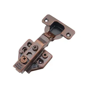 ROEASY Antique Copper Hydraulic Soft close MS 3D hinge Slow Motion Cupboard Furniture Hinge With 3D Adjustable plate