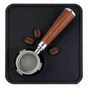 Porte-filtre sans fond Klam 51 mm personnalisé pour machine <span class=keywords><strong>Delonghi</strong></span> EC680/EC685, réutilisable, écologique, poignée en acajou - Product Image 3