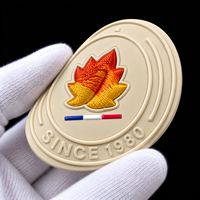 Écussons personnalisés haut de gamme en PVC souple, badges moulés en silicone avec broderie, patchs hybrides thermocollants en caoutchouc pour vestes, chapeaux et sacs d'extérieur
