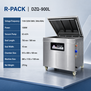 Barre de scellage en acier inoxydable en forme de L, 380V 1500W 750mm, pour machine d'emballage sous vide DZQ-900L pour boucherie, viande et saucisses - Product Image 2