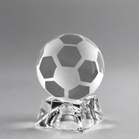 Nouvelle Arrivée Trophée de Basketball et de Football en Verre Cristal Transparent, Sphère en Cristal K9 Clair Sablée