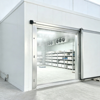 Chambre froide modulaire pour la chaîne du froid ; Chambre froide sur rail personnalisée pour la viande avec grande porte pour supermarchés et logistique de gros