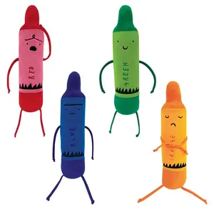 Newest Custom Crayons Pen Quit Plush Toy Simulated Crayon Oil Brush Stuffed Doll Crayons Plush Toy