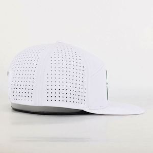 Casquette Snapback Unisexe Personnalisée 6 Panneaux 100% Polyester à Visière Plate, Imperméable, Brodé Style Hip Hop avec Trous Découpés au Laser pour la Plage - Product Image 4