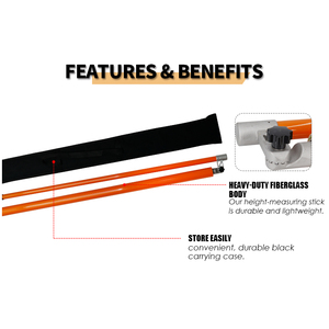 ไม้บรรทัดวัดความสูงบรรทุกหนักแบบปรับได้ รุ่น 900802 สำหรับรถบรรทุก ทำจากไฟเบอร์กลาสสีเหลือง ขนาด 20 ฟุต ของแท้จากโรงงาน (OEM) - Product Image 3