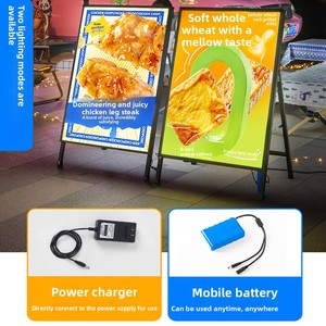 Boîte lumineuse LED verticale extractible, panneau publicitaire <span class=keywords><strong>extérieur</strong></span> autoportant éclairé, affichage personnalisé pour salon de thé au lait - Product Image 4
