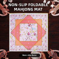 Tapis de Mahjong pour Soirée de Jeu en Famille, en Caoutchouc, Moderne, Pliable, de Luxe, avec Tuiles Gravées, Style Américain, Noël, Ensemble 4 Couches, Hengzhe Chinois pour la Maison