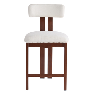 Wood Customize Color Boucle High Chair <b>bar</b> Chair Modern Barstool for Dining Room - Product Image 1