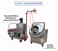 Machine d'enrobage de noix canshew en acier inoxydable machine d'enrobage de cacahuètes multifonctionnelle chocolat cacao sucre arachide