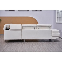 Großhandel Günstige White Air Leder Stoff Wohnzimmer L-förmige Sofa garnitur Kopfstütze verstellbare Schnitts ofa zum Verkauf
