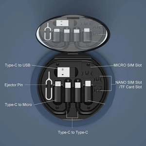 Gương Cáp dữ liệu thiết lập hộp lưu trữ đa chức năng kỹ thuật số USB Type-C adapter hộp lưu trữ di động sạc cáp hộp lưu trữ - Product Image 4