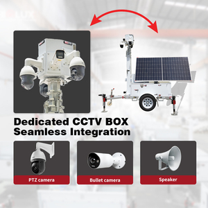 Di động giám sát Trailer năng lượng mặt trời cctv Tower với an ninh PTZ camera giám sát hệ thống cho bãi đậu xe xây dựng trang web - Product Image 3