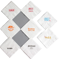 Serviettes de table en papier 3 plis 4 volets de qualité supérieure, en pâte de bois vierge, blanches, personnalisables avec votre logo pour restaurants et événements