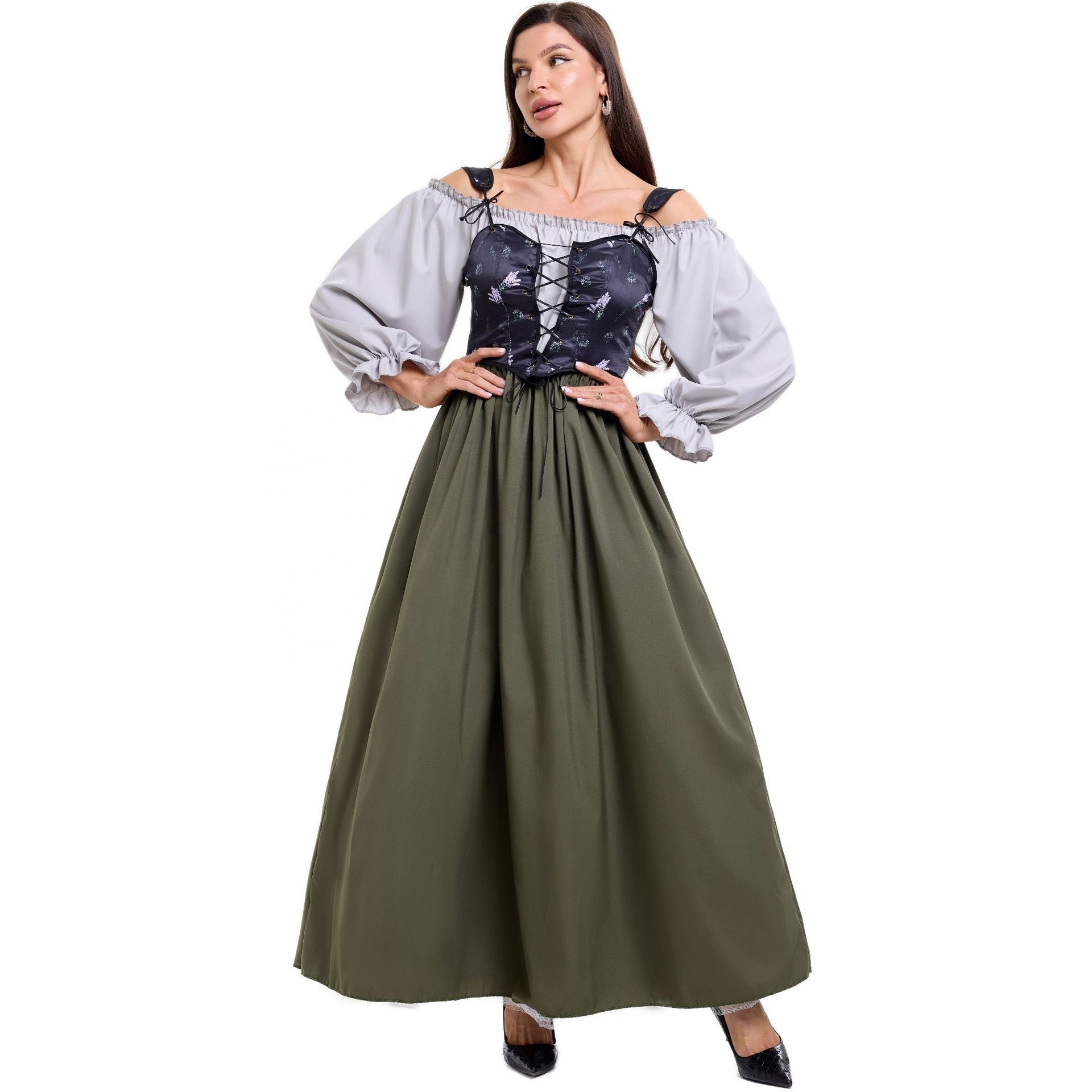 chinese dress ladies Angelina Retro Elegant Maid Dress Set  Belchic