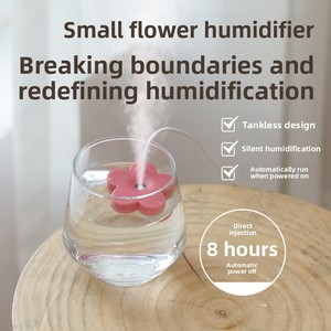 Mini Humidificador USB Portátil de Plástico con Diseño de Flor, Capacidad Inferior a 0.5L, Silencioso (36dB) con Función de Temporizador, para Uso en el Hogar y la Oficina - Product Image 2