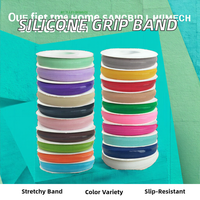 Bandes élastiques pour cheveux avec revêtement antidérapant en silicone/nylon, bande élastique multicolore extensible, sangle de couture pour cheveux