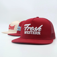 Casquette Trucker 5 Panneaux en Coton et Maille Richardson 112 avec Logo Personnalisé, Broderie 3D en Relief, Forme Y-Y Ppoong, Visière Plate