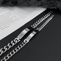 Bijoux à logo personnalisé, bracelets de mode en acier inoxydable, bracelet de luxe à maillons cubains, vente en gros d'usine, bracelet fin pour homme