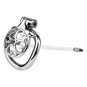 Jaula de Castidad Masculina Hueca FRRK con Cinturón de PU, Anillo para Pene, Sonda Uretral de Silicona, Jaula para Pene BDSM, Juguetes Sexuales Eróticos para Hombres - Product Image 1