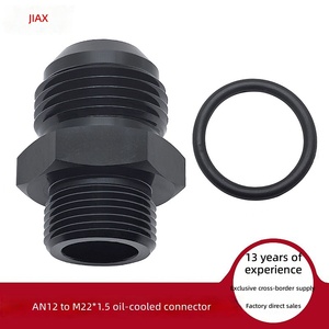 AN12 naar M22*1.5mm Aluminium Oliekoeler Adapter Fitting - CNC Zwart Geanodiseerde Rechte Connector voor Brandstofpomp & Drukmeter - Product Image 2
