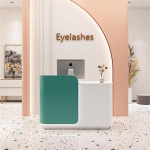 Luxury Front <b>Desk</b> Pink White Modern Spa Reception <b>Desk</b> Counter for Beauty <b>Salon</b> - Product Image 6