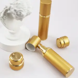 Commercio all'ingrosso di alluminio barattolo e Set di bottiglie di cosmetici Set di imballaggio barattolo d'oro con coperchi per la crema