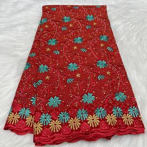 Voile 100% 棉编织网刺绣非洲瑞士蕾丝面料女孩时尚配饰材料 - Product Image 5