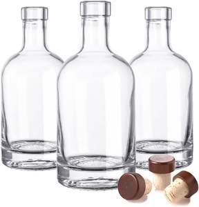 Offre Spéciale – Bouteilles en Verre pour Spiritueux (Vodka, Gin, Liqueur) de 50ml, 100ml, 200ml, 375ml, 500ml, 750ml, 1 Litre avec Bouchon en Liège ou Bouchon à Vis – En Vente - Product Image 2
