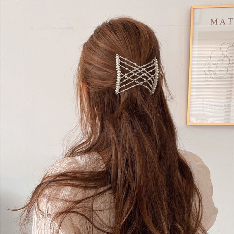 Женские винтажные металлические заколки «сделай сам», модная заколка для волос, булочка, красочные бусины, заколка для волос, женские эластичные Волшебные гребни для волос