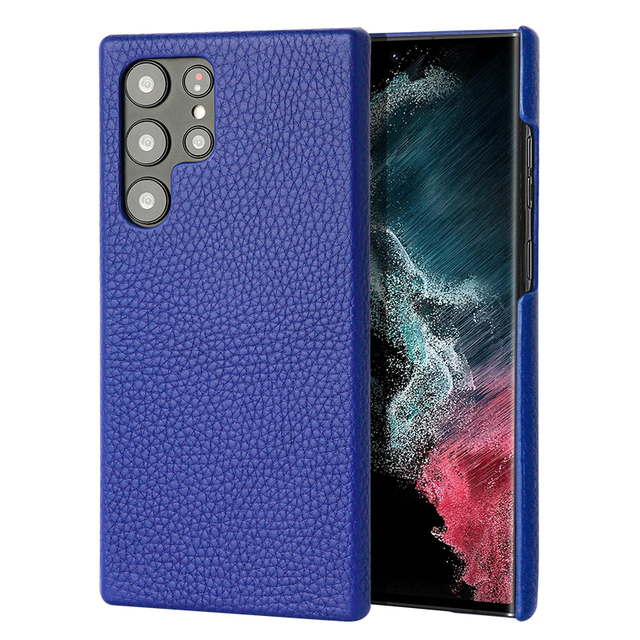 2024 New Genuine Anti Shock Phone Luxury Cases Natural Leather for samsung S22 ultra